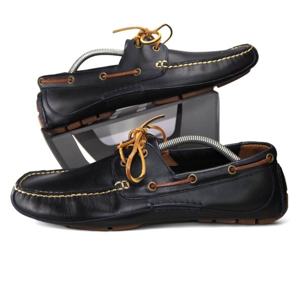 Polo Ralph Lauren Roderick Moc Toe Leather Loafers Men's 10.5 Black - Picture 1 of 11